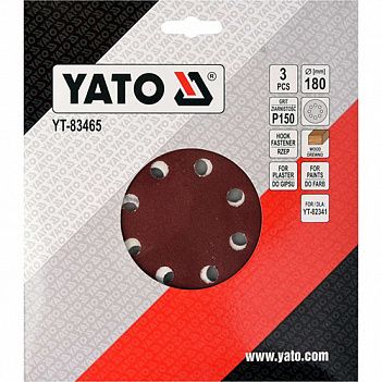 Шліфувальний круг Yato 180 мм P150 3 шт (YT-83465)