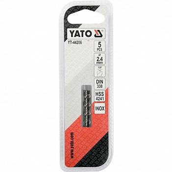 Сверло по металлу Yato Premium HSS 2,4x60мм 5шт (YT-44206)