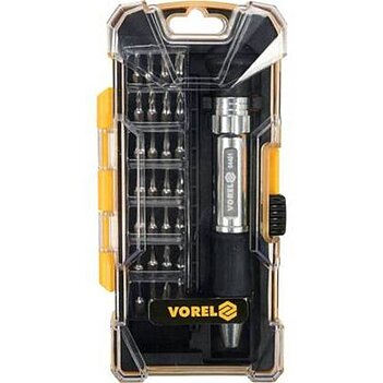 Отвертка с набором бит VOREL 29 шт. (64401)