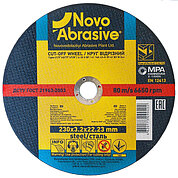 Круг отрезной по металлу NOVOABRASIVE 230x3,2x22,23мм (WM23032)