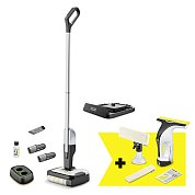Поломоечная машина аккумуляторная Karcher FC 2-4 DUO Battery Set + оконный пылесос WV 4-4 (9.612-333.0)
