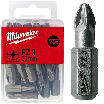 Біта Pozidriv Milwaukee S2 1/4" PZ3 25 шт. (4932399591)