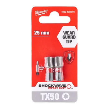 Біта ударна Torx Milwaukee Shockwave Impact Duty 1/4" TX50 2 шт. (4932430891)