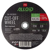 Круг відрізний по металу Alloid Pro 41 14А 230x2,0x22,23 мм (CW-3023020)
