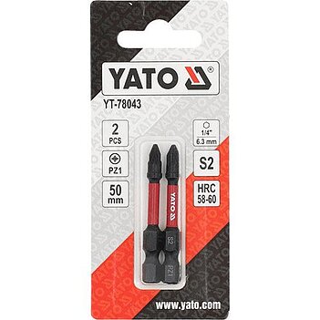 Бита ударная Pozidriv Yato 1/4" PZ1 2 шт. (YT-78043)