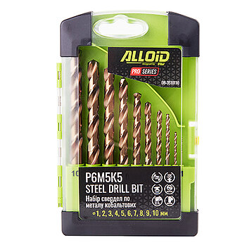 Набор сверл по металлу Alloid Pro Р6М5K5 10 шт. (DB-3510110)