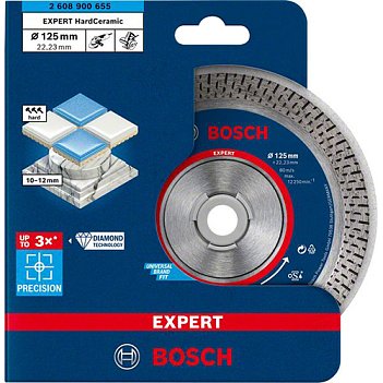 Диск алмазный сплошной Bosch HardCeramic 125x22,23 мм 1шт (2608900655)