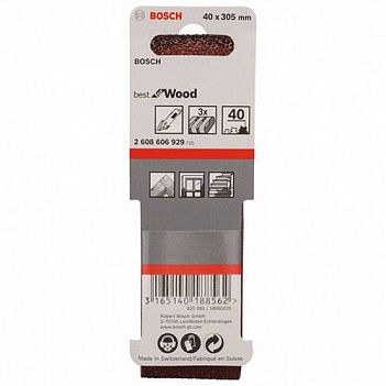 Шлифовальная лента Bosch X440 Best for Wood and Paint 40x305мм P40 3шт (2608606929)