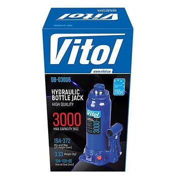 Домкрат гідравлічний пляшковий VITOL 3 т (DB-03006)