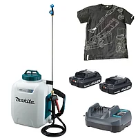 Обприскувач акумуляторний Makita LXT 10,0 л + акумулятор 2 шт. + зарядний пристрій + футболка XL (SET-DUS108Z-XL-0726)