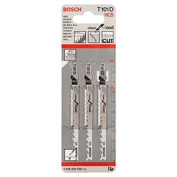 Полотно пиляльне по дереву Bosch T 101 D Clean for Wood HCS 100 мм 3 шт. (2608630558)