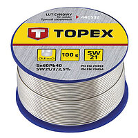Припой TOPEX Sn60Pb40 1,5 мм 100 г с флюсом (44E532)
