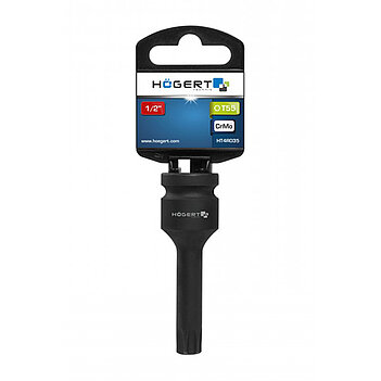 Головка торцева з бітою Torx ударна Hoegert Cr-Mo 1/2" T55 (HT4R035)