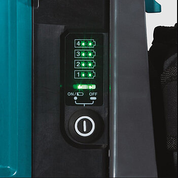 Газонокосарка акумуляторна Makita + акумулятори 4шт + зарядний пристрій + кейс + рюкзак + футболка XL (SET-LM001CZ-XL-0424)