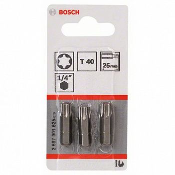 Бита Torx Bosch Extra Hard 1/4" T40 3шт (2607001625)