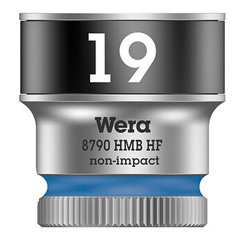 Головка торцевая 6-гранная WERA Zyklop 8790 HMB HF Cr-V 3/8" 19 мм с фиксирующей функцией (05003753001)