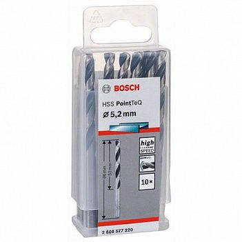 Сверло по металлу Bosch HSS PointTeQ 5,2x86мм 10шт (2608577220)