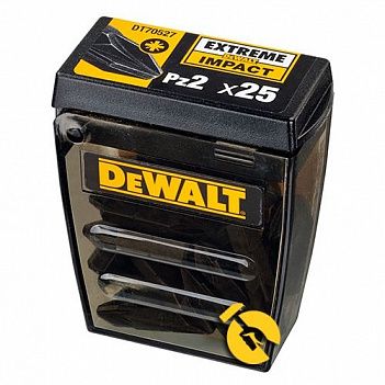 Бита Pozidriv DeWalt Extra Grip 1/4" PZ2 25шт (DT70527)