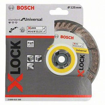 Диск алмазный сегментированный Bosch X-LOCK Standard for Universal 125x22,23х2,0мм (2608615166)