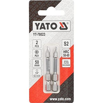 Бита Pozidriv Yato 1/4" PZ1 2 шт. (YT-78023)