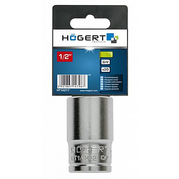 Головка торцевая 6-гранная Hoegert Cr-V 1/2" 22 мм (HT1A222)