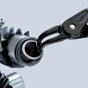 Щипці для внутрішніх стопорних кілець KNIPEX Cr-V 130 мм вигнуті на стиск (48 21 J11)