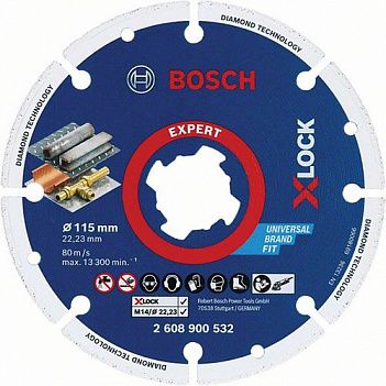 Диск алмазный сегментированный Bosch X-LOCK 115x22,23мм (2608900532)