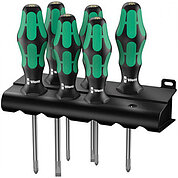 Набор отверток WERA Kraftform Plus Lasertip 335/350/355/6 Rack PH/PZ/шлиц 6 шт. (05105622001)