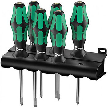 Набір викруток WERA Kraftform Plus Lasertip 335/350/355/6 Rack PH/PZ/шліц 6 шт. (05105622001) Набір викруток WERA Kraftform Plus Lasertip 335/350/355/6 Rack PH/PZ/шліц 6 шт. (05105622001)