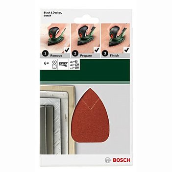 Набор бумаги шлифовальной Bosch 95x135мм 6шт (2609256A72)