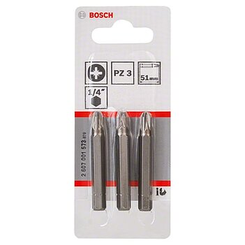 Бита Pozidriv Bosch 1/4" PZ3 Extra-Hart 3 шт. (2607001573)