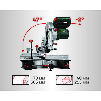 Пила торцовочная аккумуляторная Metabo KGS 18 LTX BL 216 (614216850) - без аккумулятора и зарядного устройства