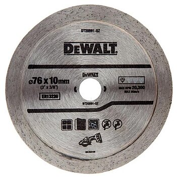 Диск алмазний суцільний DeWalt 76х10х1,0 мм (DT20591)