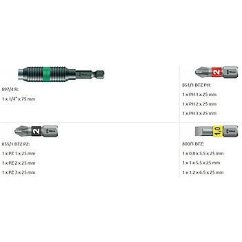 Набор бит WERA Bit-Check 10 BiTorsion 1 1/4" 10 шт. (05056374001)