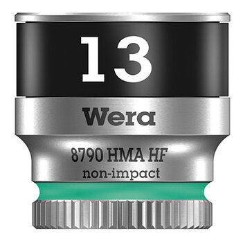 Головка торцевая 6-гранная WERA Zyklop 8790 HMA HF Cr-V 1/4" 13 мм с фиксирующей функцией (05003728001)