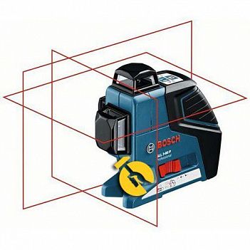 Нивелир лазерный построитель плоскостей Bosch GLL 3-80 P + BT250 (060106330B)