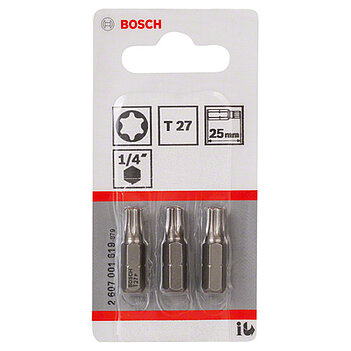 Бита Torx Bosch 1/4" T27 Extra-Hart 3 шт. (2607001619)