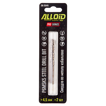 Сверло по металлу Alloid Pro HSS-Co 4,5х80 мм 2 шт. (DB-35045)