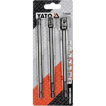 Набор переходников под шуруповерт Yato 1/4", 3/8", 1/2" (YT-04628)