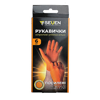 Перчатки одноразовые SeVen Gogrip нитриловые усиленные размер L / р.9 6 шт. (69831)