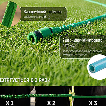 Шланг поливочный Alloid Garden Hose 15 м с распылителем (WH-7515)