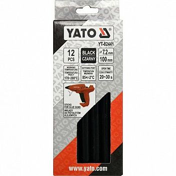 Клейові стрижні Yato 7,2 x 100мм, чорні 12шт (YT-82441)