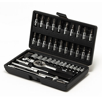 Набір інструментів MASTERTOOL Cr-V 1/4" 46 шт. 6PT (78-6046)