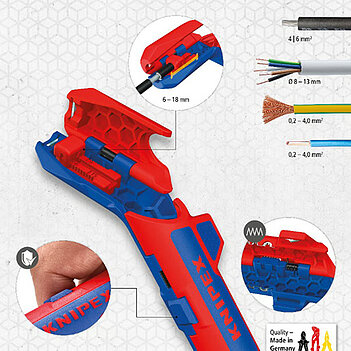 Инструмент для снятия изоляции KNIPEX ErgoStrip 135 мм (16 95 03 SB)