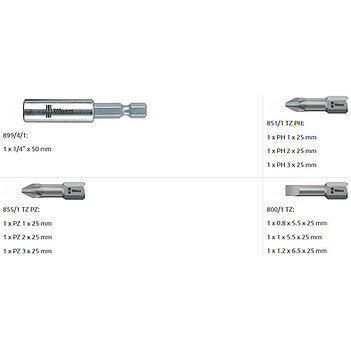 Набор бит WERA Bit-Check 10 Universal 4 1/4" 10 шт. (05056159001)