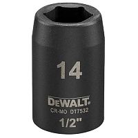 Головка торцевая 6-гранная ударная DeWalt IMPACT 1/2" 14мм (DT7532)
