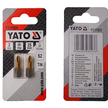 Бита Phillips Yato 1/4" PH2 2 шт. (YT-77931)