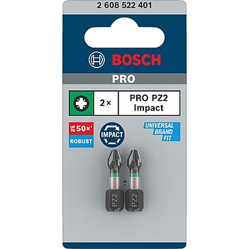 Бита Pozidriv ударная Bosch Impact Control 1/4" PZ2 2 шт. (2608522401)