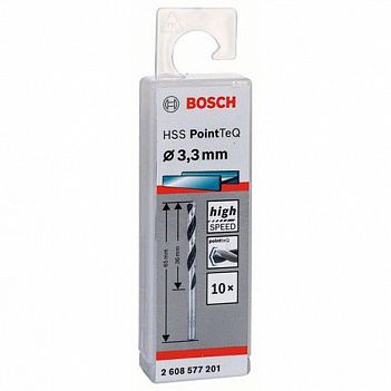 Сверло по металлу Bosch HSS PointTeQ 3,3x65мм 10шт (2608577201)