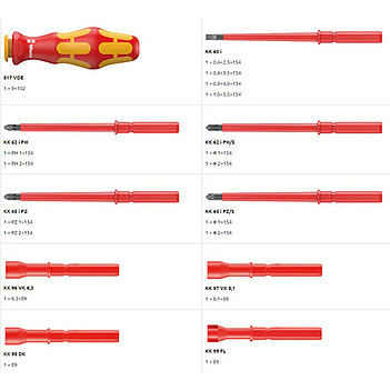 Отвертка со сменными стержнями WERA Kraftform Kompakt 18 шт. диэлектрическая VDE 1000V (05003471001)